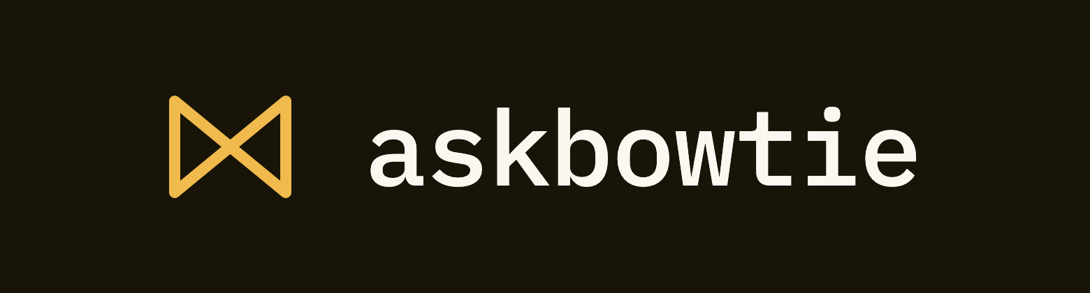 askbowtie horizontal lockup, dark