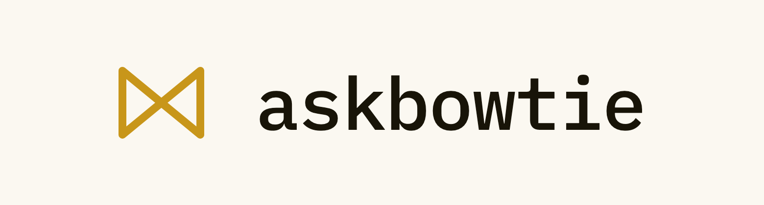 askbowtie horizontal lockup, light