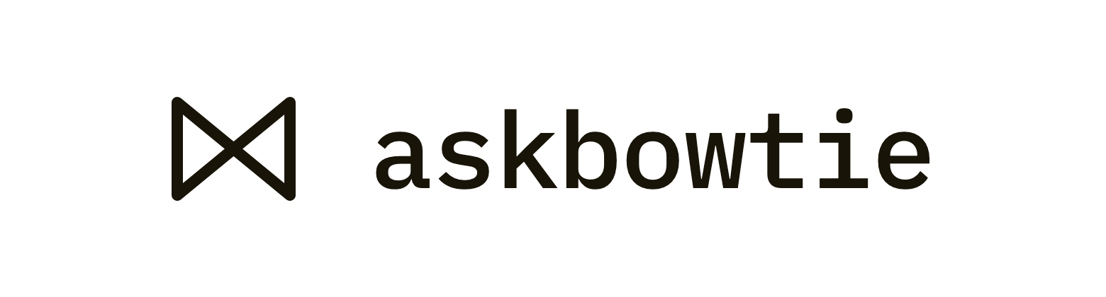 askbowtie horizontal lockup, one color